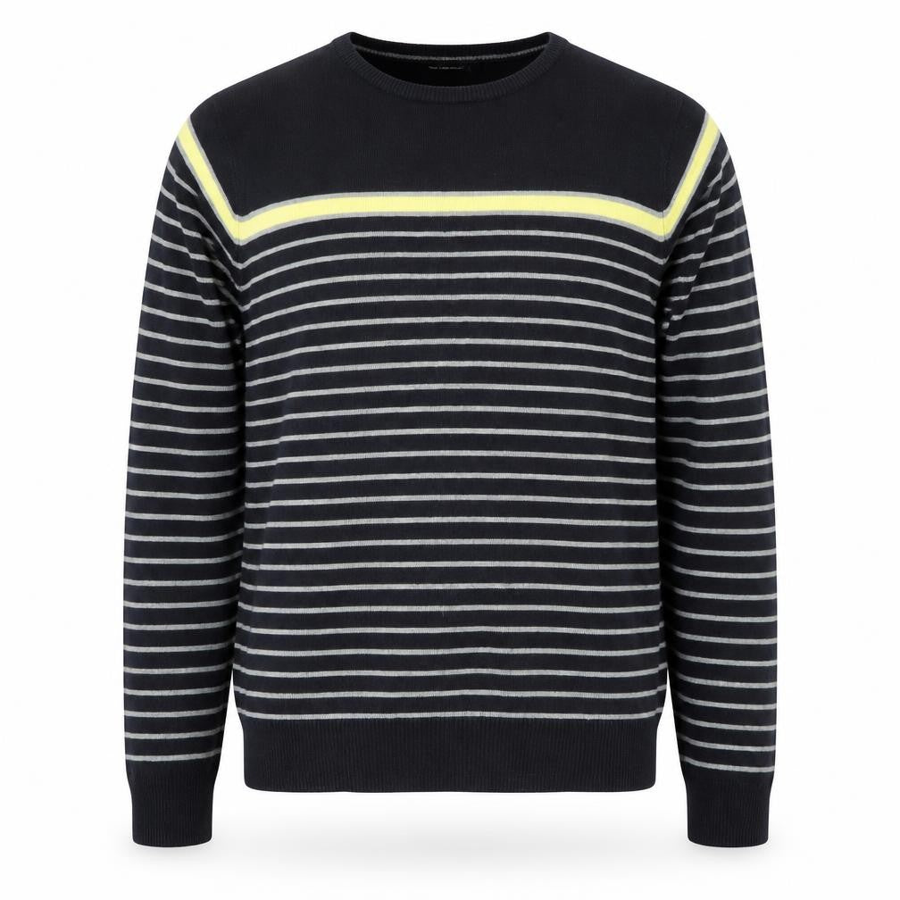 Cedarwood State Men’s Blue Striped Crew Neck Jumper Size L