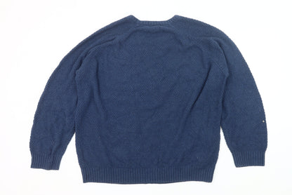 Oak Valley Men’s Blue 2XL Cable Knit Crew Neck Jumper
