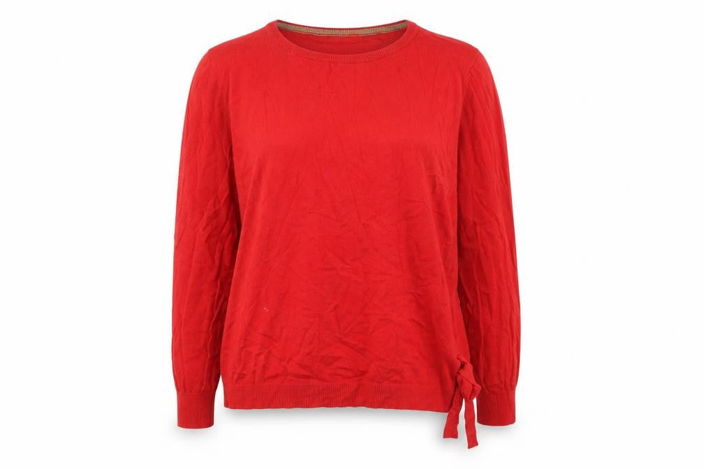 Next Women’s Red Jumper Size 12 Pullover Round Neck Knit Bow Detail