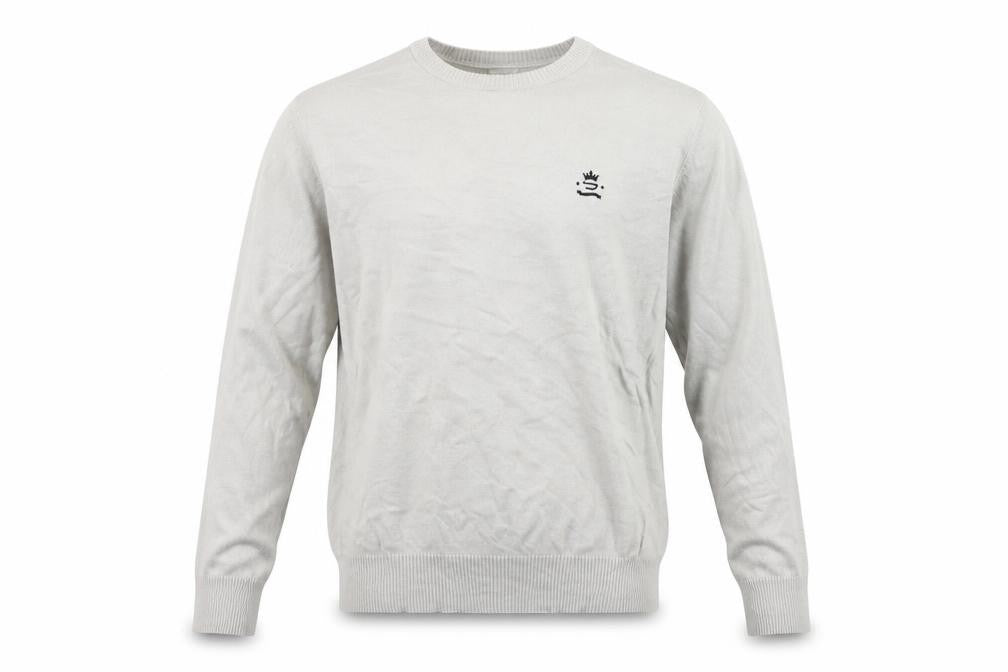Diesel Men Grey Cotton Pullover Jumper Small Crew Neck Long Sleeve