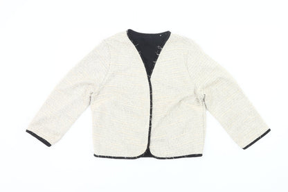 Additional front view of Atmosphere Women Ivory Tweed Blazer Jacket, size 12, Lined
