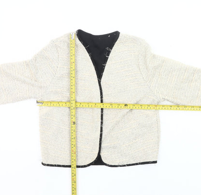Back view of Atmosphere Women Ivory Tweed Blazer Jacket, size 12, Lined