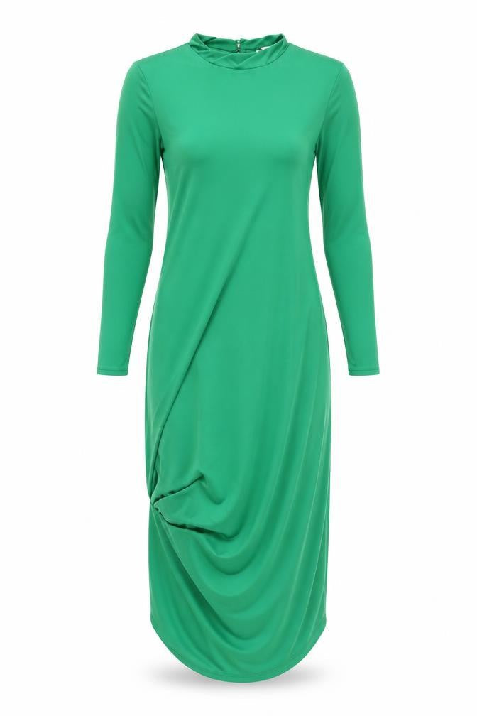 Zara Women Green Size 8 Midi Bodycon Dress Long Sleeve Party