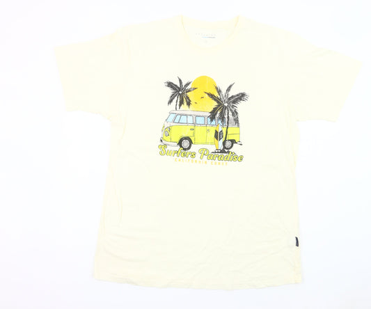 BadRhino Mens Beige XL Graphic Surfers Paradise T-Shirt