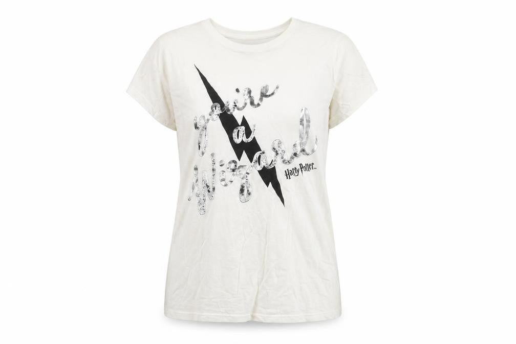 Harry Potter Women White T-Shirt Size 10 Short Sleeve Cotton