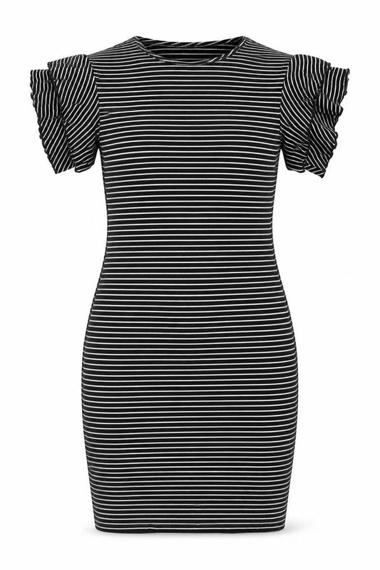 Armani Exchange Women Black Stripe Bodycon Dress Size 14