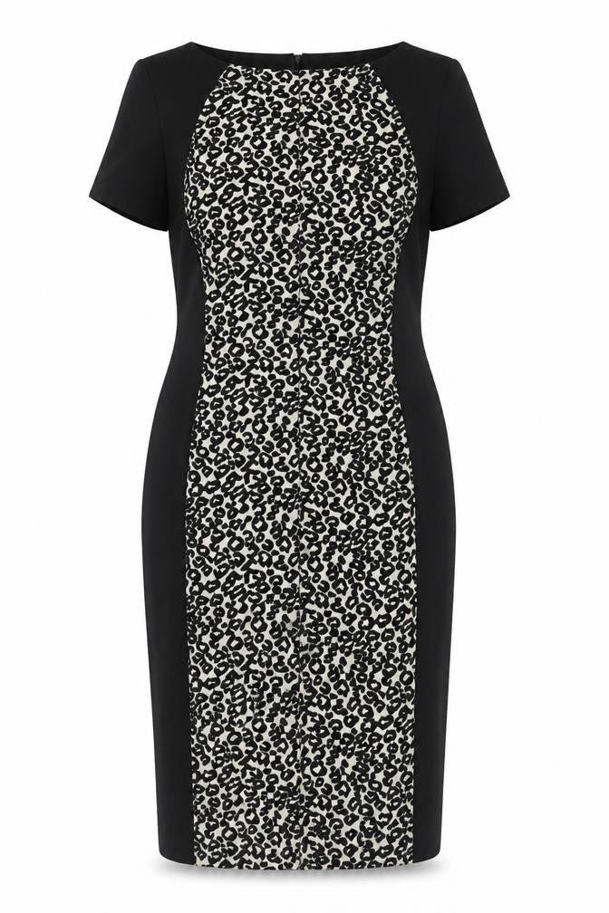 Marks & Spencer Womens Black White Animal Print Sheath Dress UK 12