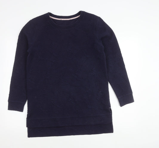 Next Women’s Navy Blue Tunic Sweatshirt UK 12 Regular Fit Cotton Blend