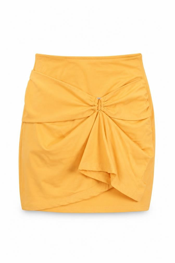 PRETTYLITTLETHING Women’s Orange Size 8 Ruched Bodycon Mini Skirt