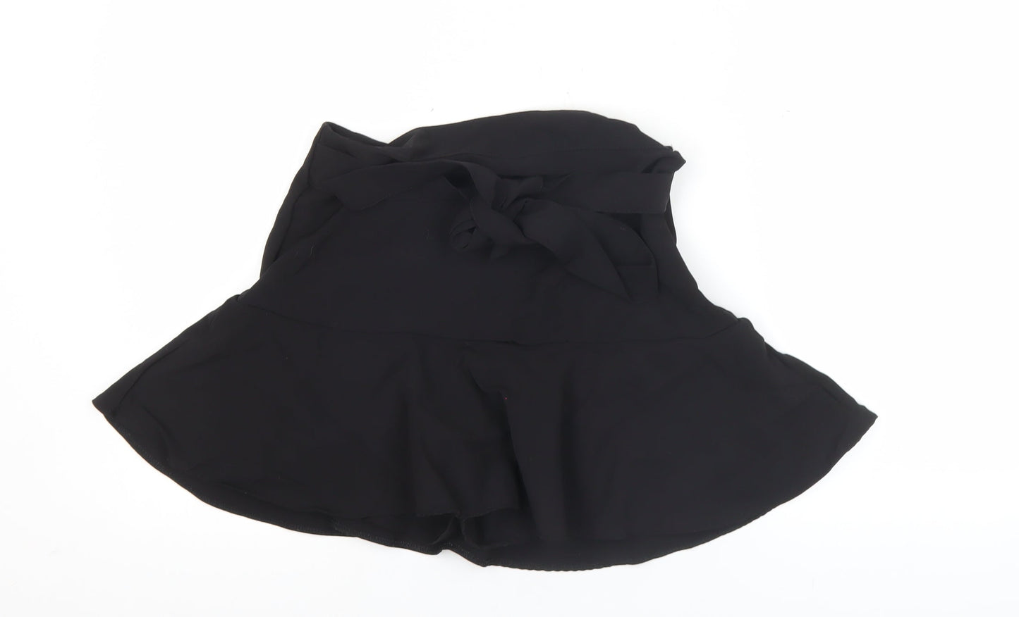 Zara Women’s Black Wrap Skort Size M Short High Rise Chiffon