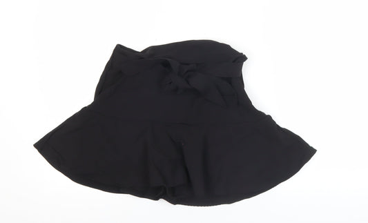 Zara Women’s Black Wrap Skort Size M Short High Rise Chiffon