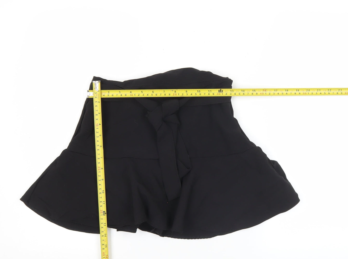 Zara Women’s Black Wrap Skort Size M Short High Rise Chiffon