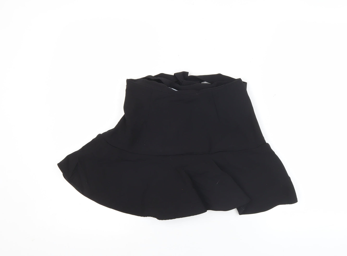 Zara Women’s Black Wrap Skort Size M Short High Rise Chiffon