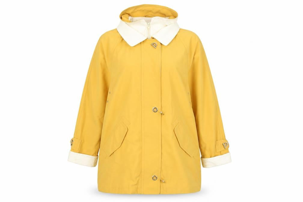 First Avenue Classics Womens Yellow Size 14 Rain Coat Jacket Hooded