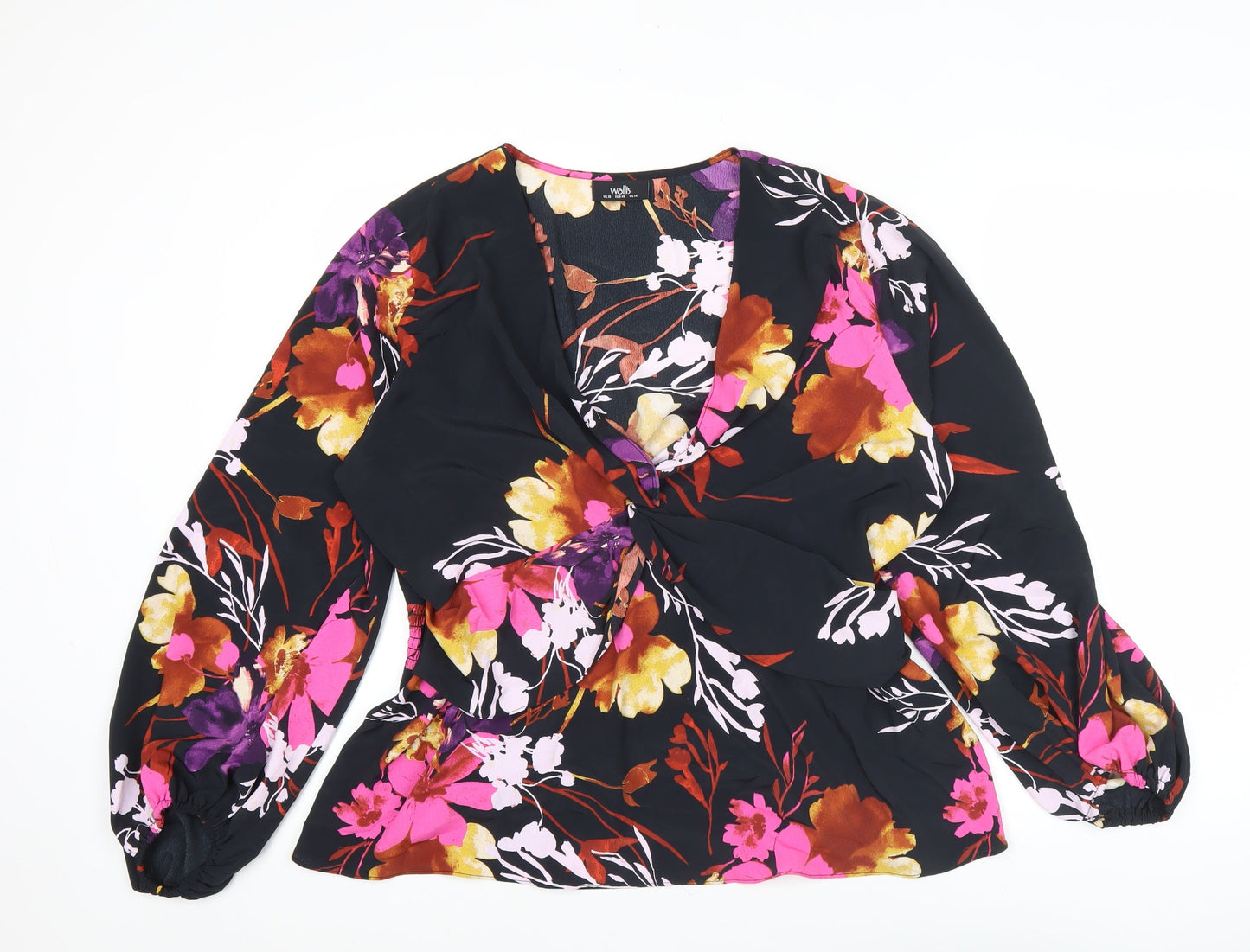 Wallis Women’s Multicoloured Floral Wrap Blouse UK 18