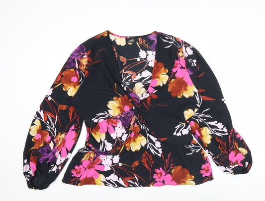 Wallis Women’s Multicoloured Floral Wrap Blouse UK 18