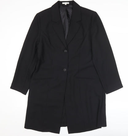 Additional front view of Fashion Plus women’s black, size UK 14, tailored formal suit jacket