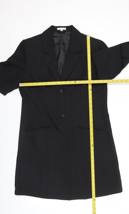 Back view of Fashion Plus women’s black, size UK 14, tailored formal suit jacket