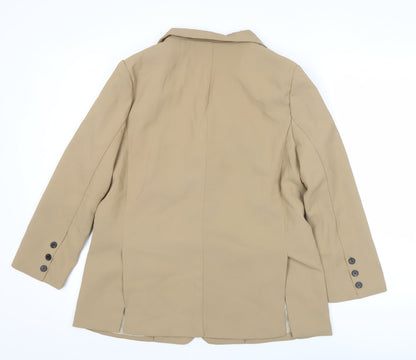 Close-up detail of Fashion Women's Beige M Blazer Single-Breasted Work Jacket