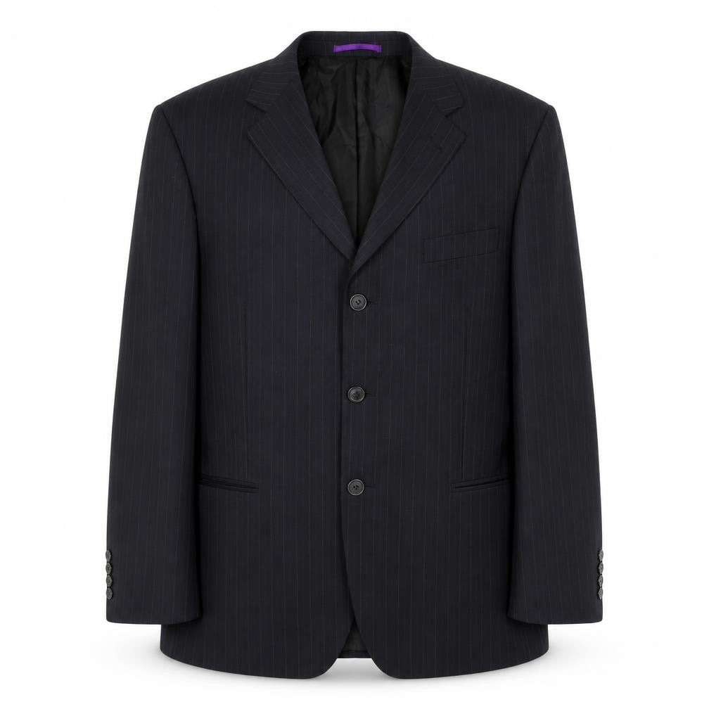 Taylor & Wright Men's Black Pinstripe 42R Suit Jacket Wool Blend