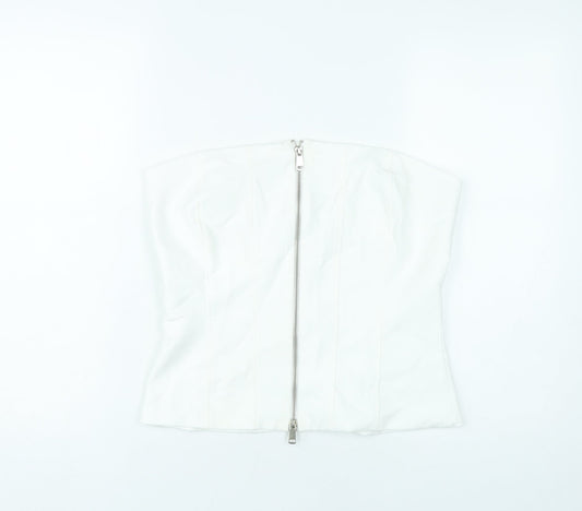 Zara Womens White Strapless Slim Fit Camisole Top Size 12