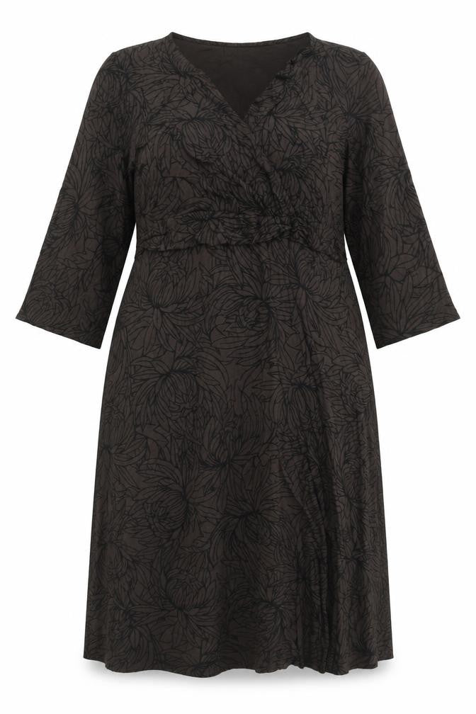 Ann Harvey Women’s Brown Floral Midi Wrap Dress Size 22