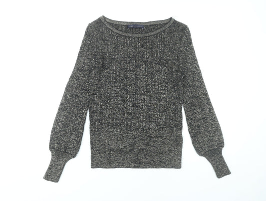 Marks and Spencer Womens Black Knit Boat Neck Blouse Size S