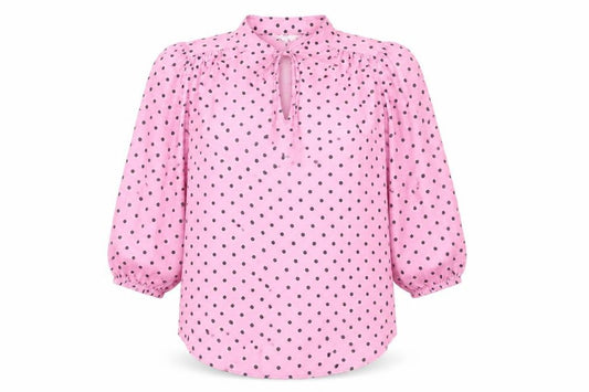 Marks and Spencer Womens Pink Polka Dot Blouse Size 10 Tunic Style
