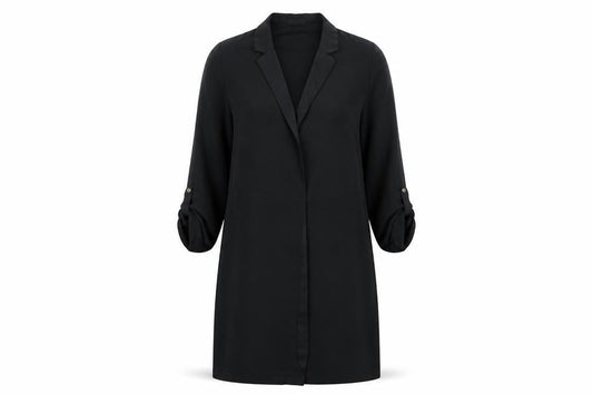 River Island Women Black Size 10 Shift Collared Knee Length Dress