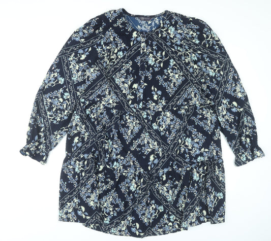 Marks and Spencer Women’s Blue Floral Shift Dress Size 16