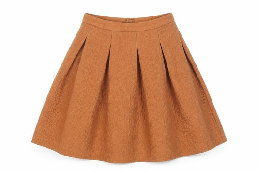 H&M Women’s Brown A-Line Knee Length Pleated Skirt Size 8