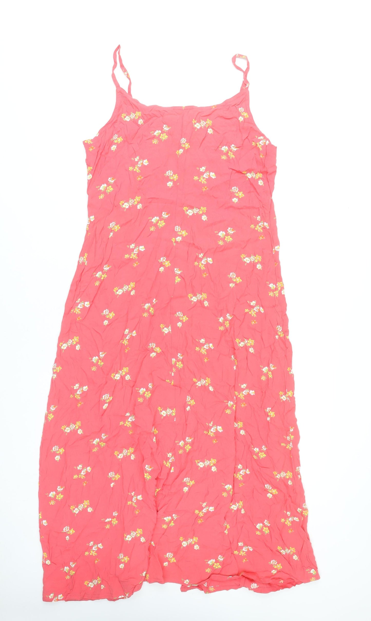 GAP Women’s Pink Floral Midi Slip Dress Size L Rayon Summer