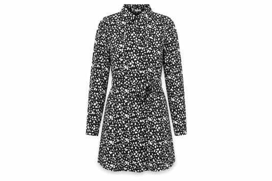 Brave Soul Women’s Black Animal Print Shirt Dress Size M