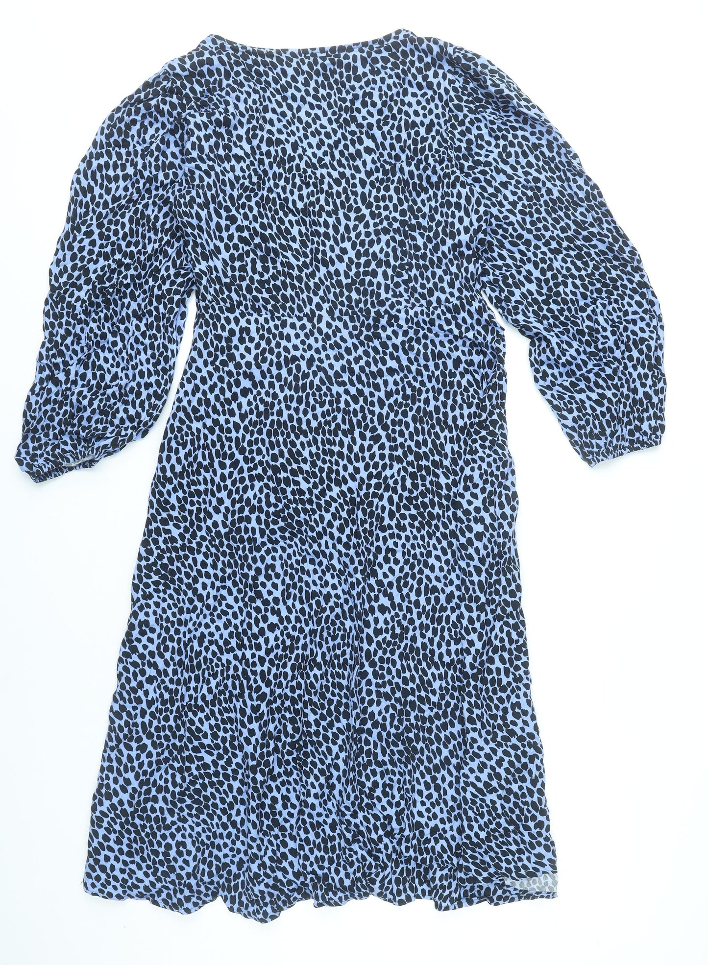 Marks and Spencer Women’s Blue Animal Print Viscose Shift Dress Size 12 Petite