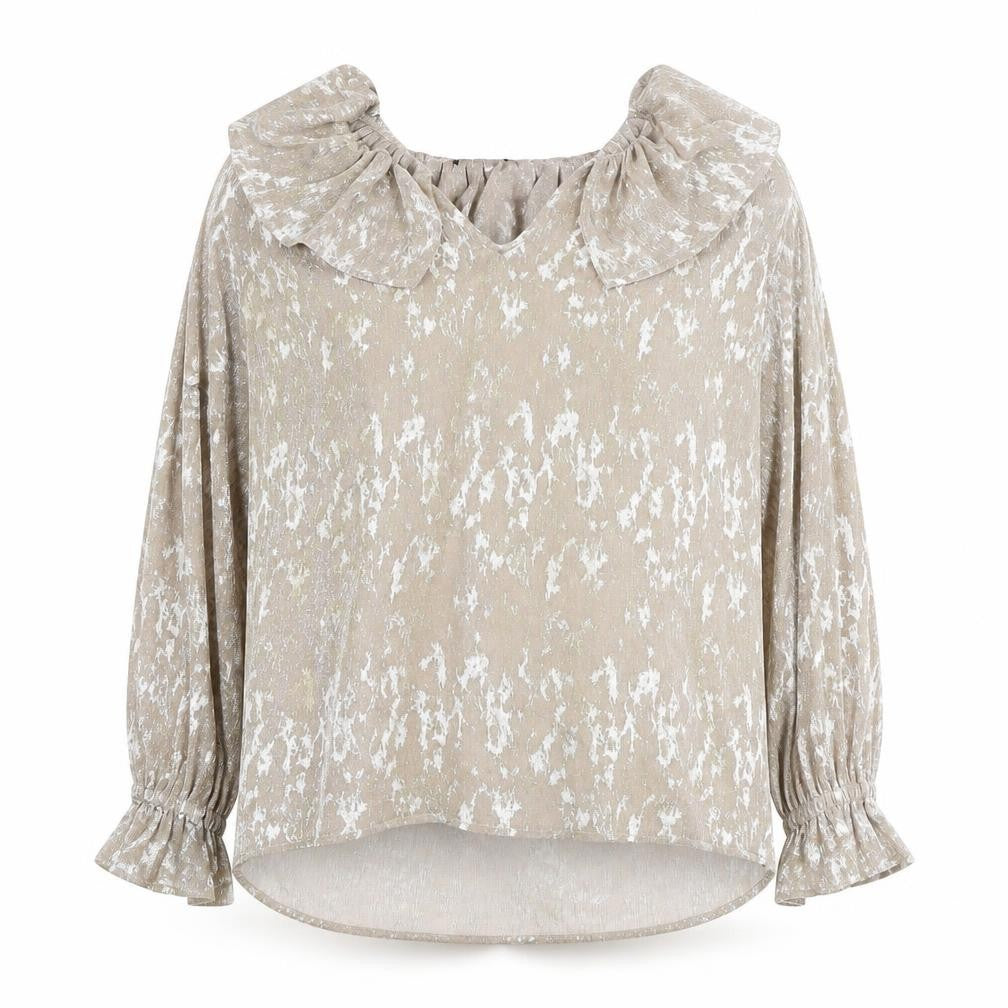 Marks & Spencer Women’s Beige Floral Ruffle Blouse UK 14