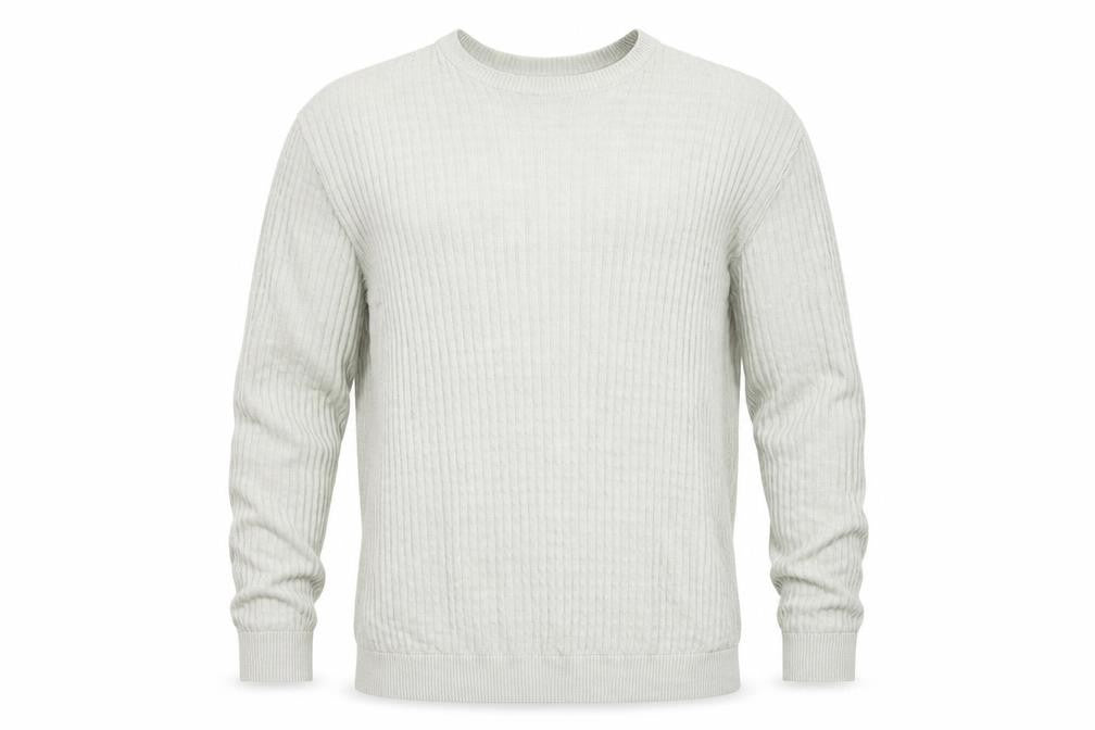 Marks & Spencer Men’s Grey 2XL Crew Neck Cable Knit Pullover Jumper