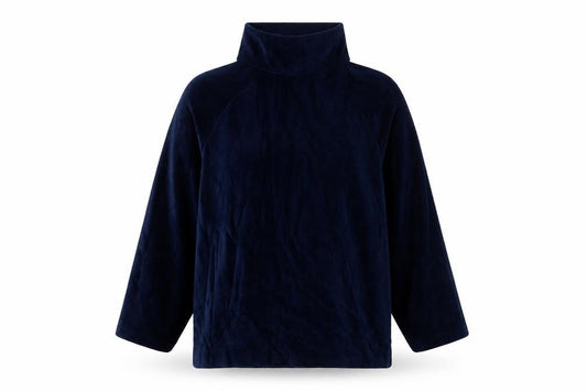 Marks and Spencer Women’s Navy Blue Roll Neck Blouse UK 12 Cotton Blend