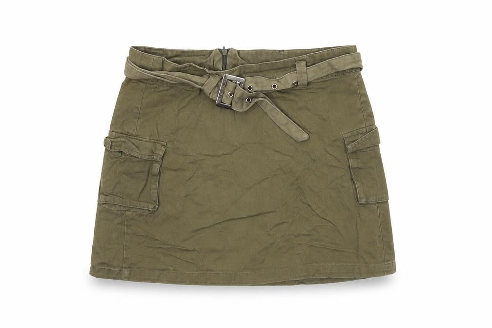 Innocence Women’s Green Cargo Utility Skirt Size 8 Short Cotton