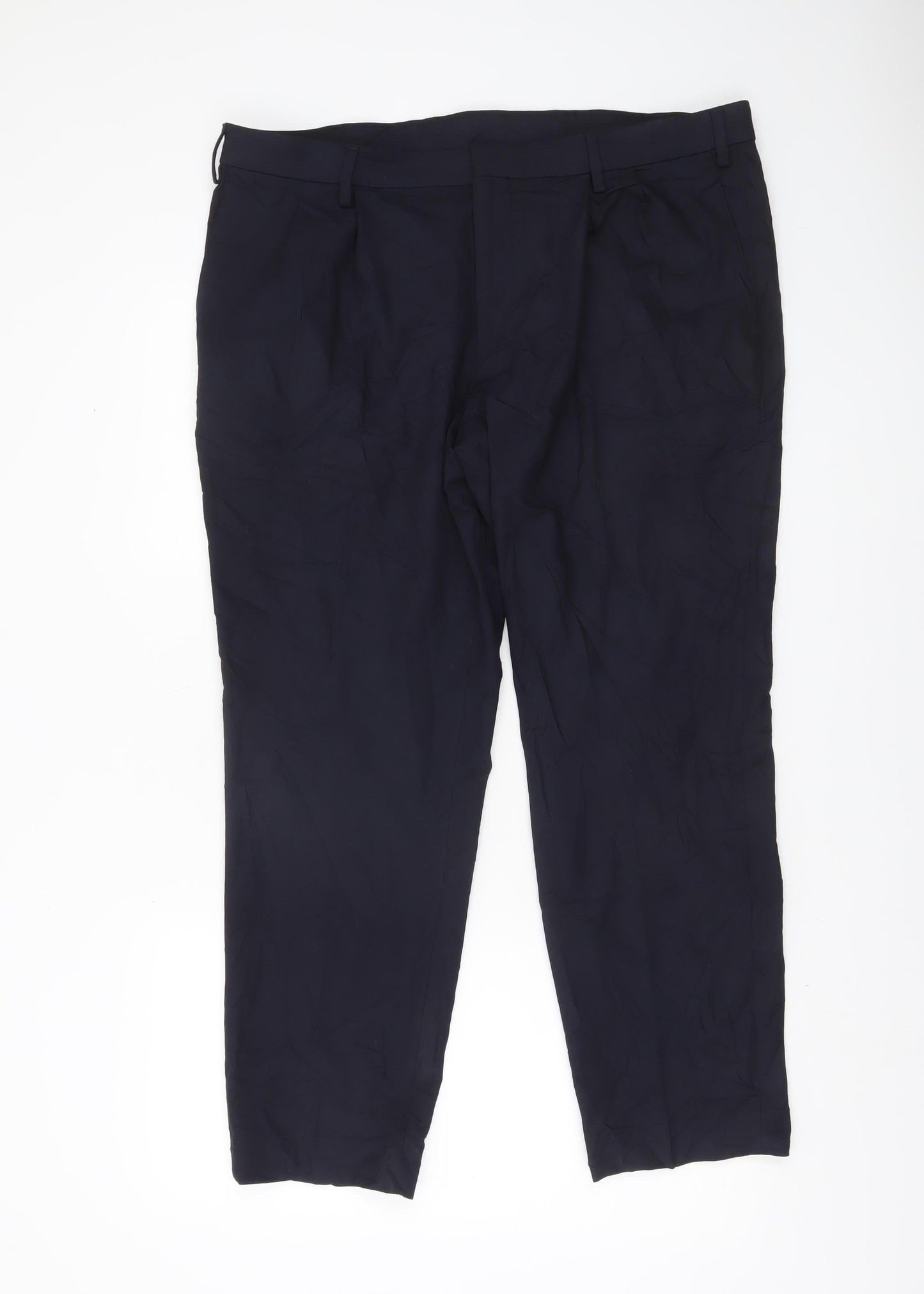 Marks and Spencer Autograph Men's Navy 38S Dress Trousers Regular Fit
