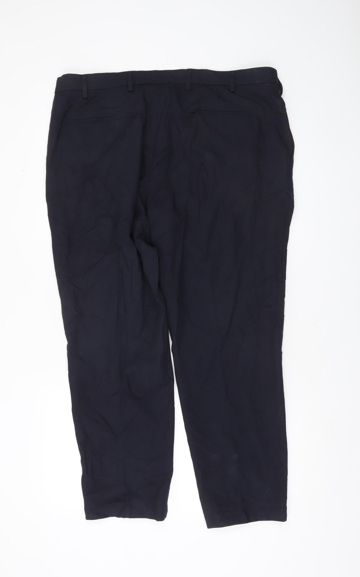 Marks and Spencer Autograph Men's Navy 38S Dress Trousers Regular Fit