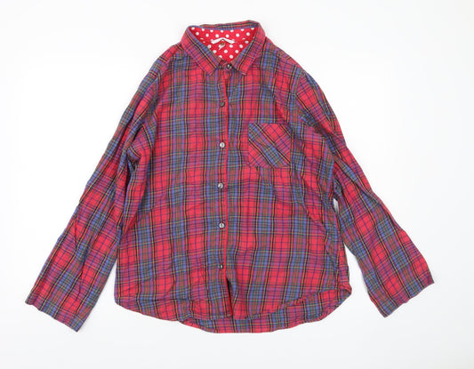 Victoria's Secret Women's Red Plaid Cotton Button-Up Shirt Size M