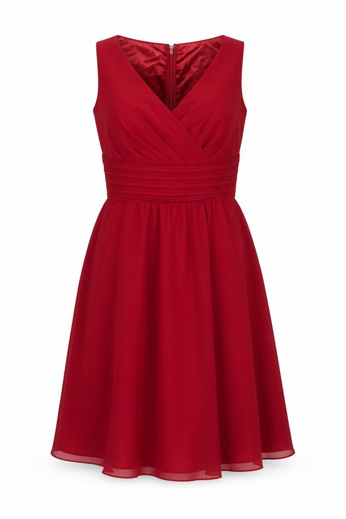 Amelia Collection Women Red Size 6 A-Line Sleeveless Knee Dress