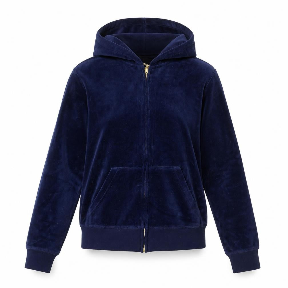 Dasey Pavilion Women’s Blue Velour Full Zip Hoodie Size S