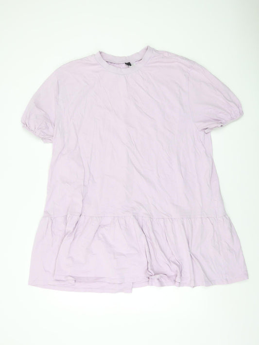 H&M Divided Women Purple XL T-Shirt Dress Casual Cotton