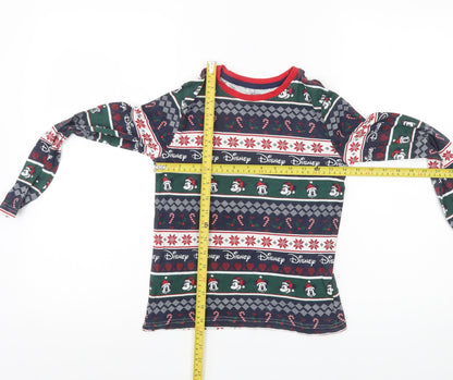 Preloved Disney Boys Multicoloured 9-10 Years Mickey Christmas Pyjama Top - Back