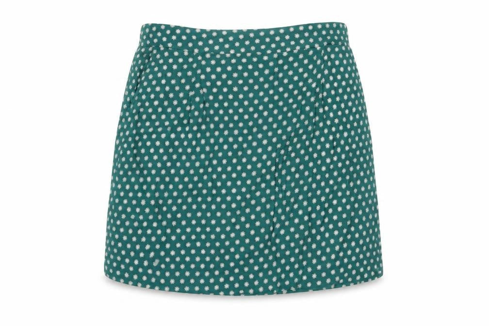 White Stuff Women’s Green Viscose A-Line Skirt Size 10 Floral Knee Length