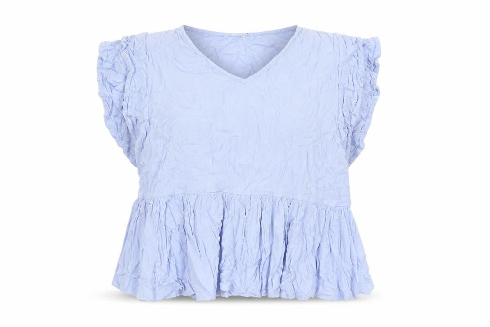 Cerulean Blue Diamond Women’s Blue XL Tunic Ruffle Blouse