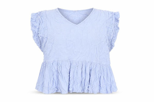 Cerulean Blue Diamond Women’s Blue XL Tunic Ruffle Blouse