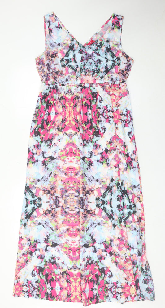 Together Women’s Multicoloured Midi Maxi Dress Size 14 V-Neck Sleeveless