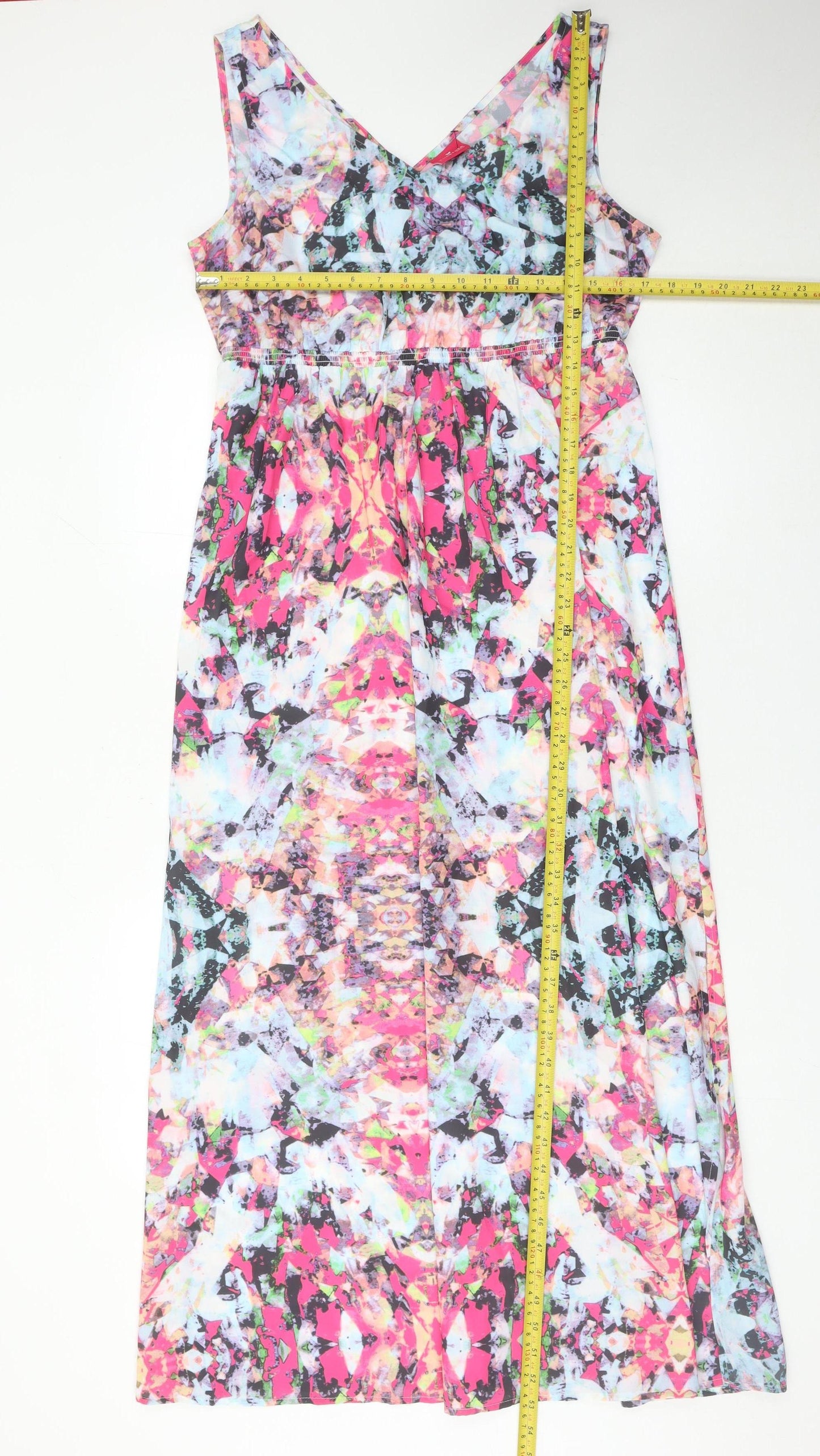 Together Women’s Multicoloured Midi Maxi Dress Size 14 V-Neck Sleeveless